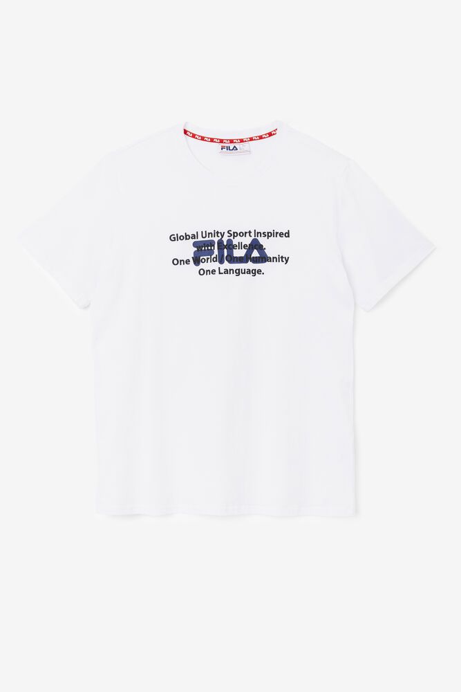 Fila Pepacton T-Shirt White - Mens - 15240FHMC